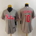 Women Nike Philadelphia Phillies #10 J.T. Realmuto gray majestic baseball jersey 01