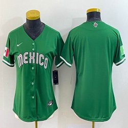 Women 2023 World Cup Mexico blank green majestic baseball jerseys (31)