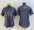 Women Nike New York Mets blank gray majestic majestic baseball jerseys city version