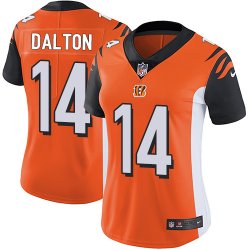 Women Nike Cincinnati Bengals #14 Andy Dalton Orange Color Rush Limited Jersey