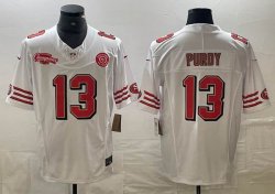 San Francisco 49ers 13# Brock Purdy white throwback Nike Vapor F.U.S.E. Limited Jersey