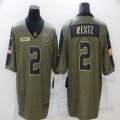 Nike Indianapolis Colts #2 Carson Wentz green 2021 Salute to Service Limited Jersey