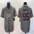 Nike Cleveland Browns 95# Myles Garrett Hemp grey baseball jerseys Joint name-BD