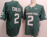 Michigan State Spartan #2 Aidan Chiles Green college football jerseys-XST