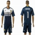 2016 Sweden team ISAKSSON #1 dark blue soccer jersey away