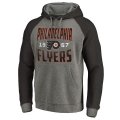 Men's Philadelphia Flyers Fanatics Branded Ash Timeless Collection Antique Stack Big & Tall Tri-Blend Raglan Pullover Hoodie