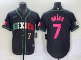 2023 World Cup Mexico #7 Julio Urias black majestic baseball jerseys 100