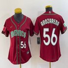 Women 2023 World Cup Mexico #56 Randy Arozarena red majestic baseball jerseys 06