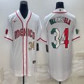 2023 World Cup Mexico #34 Fernando Valenzuela white majestic baseball jerseys 02