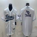 Nike Tennessee Titans blank white baseball jerseys Joint name-BD 01