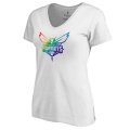 Women's White Charlotte Hornets Fanatics Branded Team Pride V-Neck T-Shirt