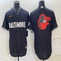 Nike Baltimore Orioles Blank black majestic baseball jersey big logo-BD 01