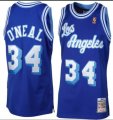 Los Angeles Lakers #34 Shaquille O'Neal blue throwback NBA Jerseys