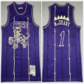 Toronto Raptors #1 Tracy McGrady white purple throwback NBA basketball jersey-XD