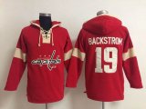 Washington Capitals Nicklas Backstrom #19 Red Ice Hockey Hooded Sweatshirt