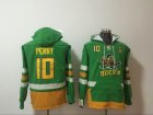 2017 Anaheim Ducks #10 Corey Perry Yellow Green Hockey Hooded Sweatshirt