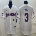 2023 World Cup Dominican Republic's #3 Jeremy Pena white majestic baseball jerseys 09