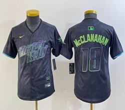 Youth Nike Tampa Bay Rays #18 Shane McClanahan black majestic baseball jersey city version