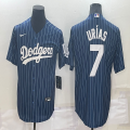 Nike Los Angeles Dodgers #7 Julio Urias blue throwback majestic baseball jersey-BD 01