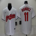 Nike Cleveland Indians #11 Jose Ramirez white majestic baseball jersey-BD