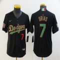 Youth Nike Los Angeles Dodgers #7 Julio Urias black green majestic baseball jersey-BD