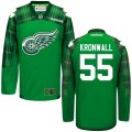 Custom 2016 Detroit Red Wings Niklas Kronwall #55 green hockey jersey