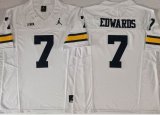 Michigan Wolverines #7 Donovan Edwards white college football jerseys