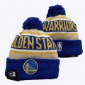 2024 Golden State Warriors blue beige yellow NBA Sports Cuffed Knit Hats