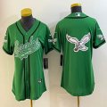 Women Philadelphia Eagles blank green baseball jerseys Joint name-BD 04