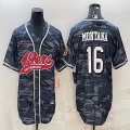 Nike 49ers #16 Joe Montana gray camo baseball jerseys Joint name-BD