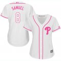 2017 Women Philadephia Phillis #8 Samuel white majestic mlb jersey