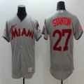 2016 Florida Marlins #27 Mike Stanton gray Flexbase Authentic Collection Jersey(1)