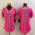 Women Nike Oakland Raiders #17 Davante Adams pink baseball jerseys Joint name-BD