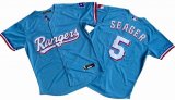 Nike Texas Rangers #5 Corey Seager skyblue majestic baseball jerseys -DG