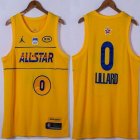 2021 Portland Trail Blazers #0 Damian Lillard yellow All Star NBA basketball Jerseys-XD