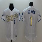 2016 Kansas City Royals #1 Dyson white Flexbase Authentic Collection Jersey