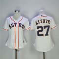 Women Houston Astros Jose Altuve 27# white majestic mlb jersey