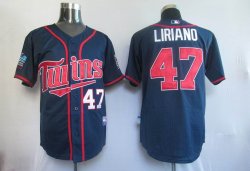 Minnesota Twins 47# Liriano Blue MLB Jerseys