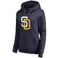 San Diego Padres Women's Team Color Primary Logo Pullover Hoodie - Navy