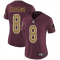 Women Washington Redskins #8 Kirk Cousins Nike red gold Color Rush Limited Jersey