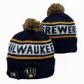 2024 Milwaukee Brewers blue white MLB Cuffed Knit Hats