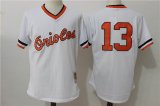 Baltimore Orioles #13 Manny Machado white throwback MLB Jerseys