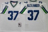 Seattle Seahawks Shaun Alexander #37 White NFL Throwback Jerseys-PNS