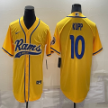 Nike Los Angeles Rams #10 Cooper Kupp yellow baseball jerseys Joint name-BD