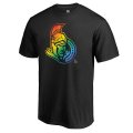 Men's Ottawa Senators Fanatics Branded Black Rainbow Pride T-Shirt