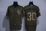 New York Mets #30 Michael Conforto Green Salute to Service Stitched MLB Jersey