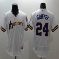 2016 Seattle Mariners #24 Ken Griffey white elige baseball jersey