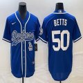 Nike Los Angeles Dodgers #50 Mookie Betts blue majestic baseball Jerseys Joint name -BD