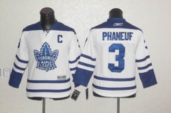 Toronto Maple Leafs 3# Phaneuf White kids NHL Jerseys