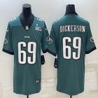 2023 super bowl Nike Philadelphia Eagles #69 Landon Dickerson green Color Rush Limited Jersey